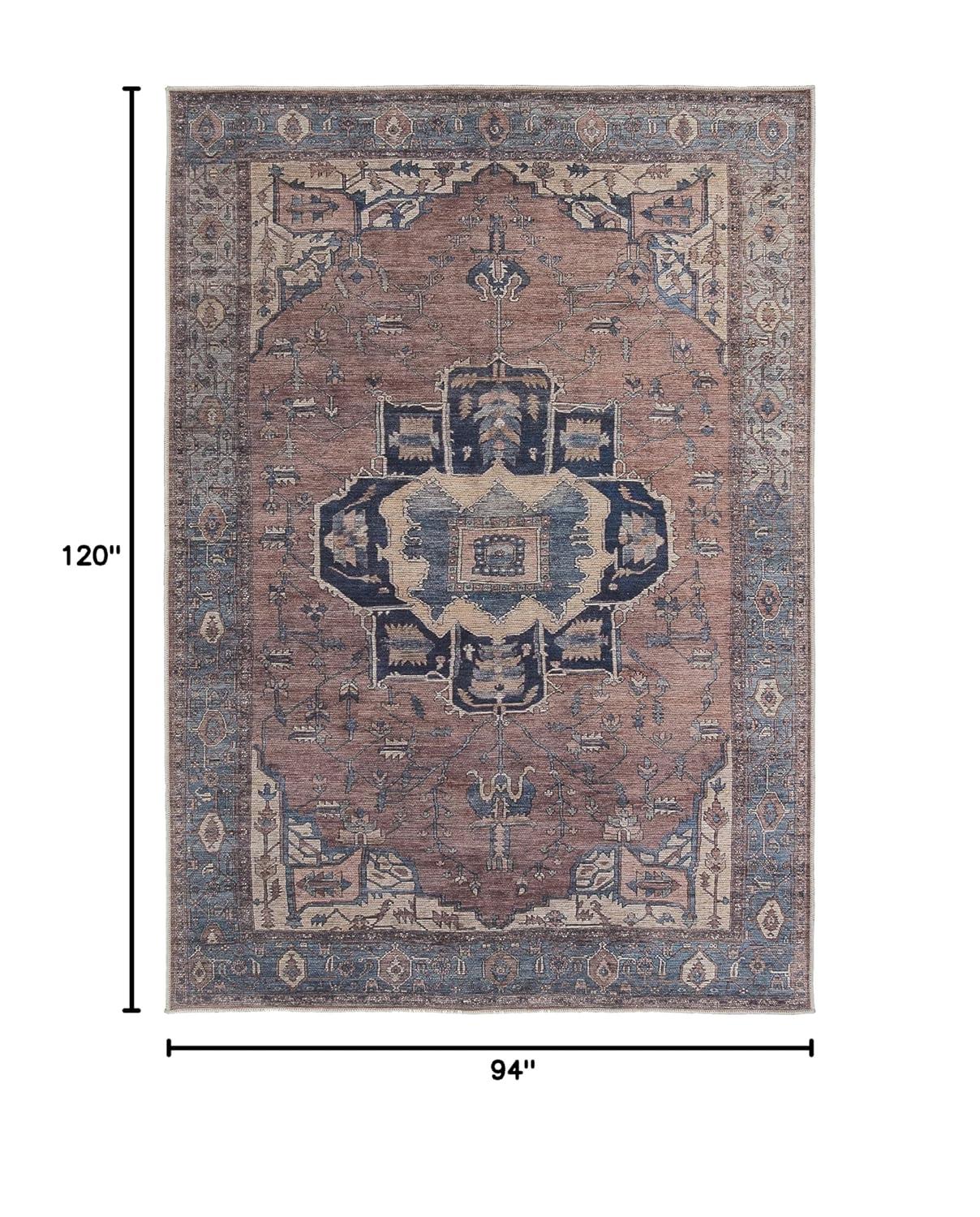 Jaipur Living Soft 8x10 Large Area Rug, Boho, Blue/Dark Brown