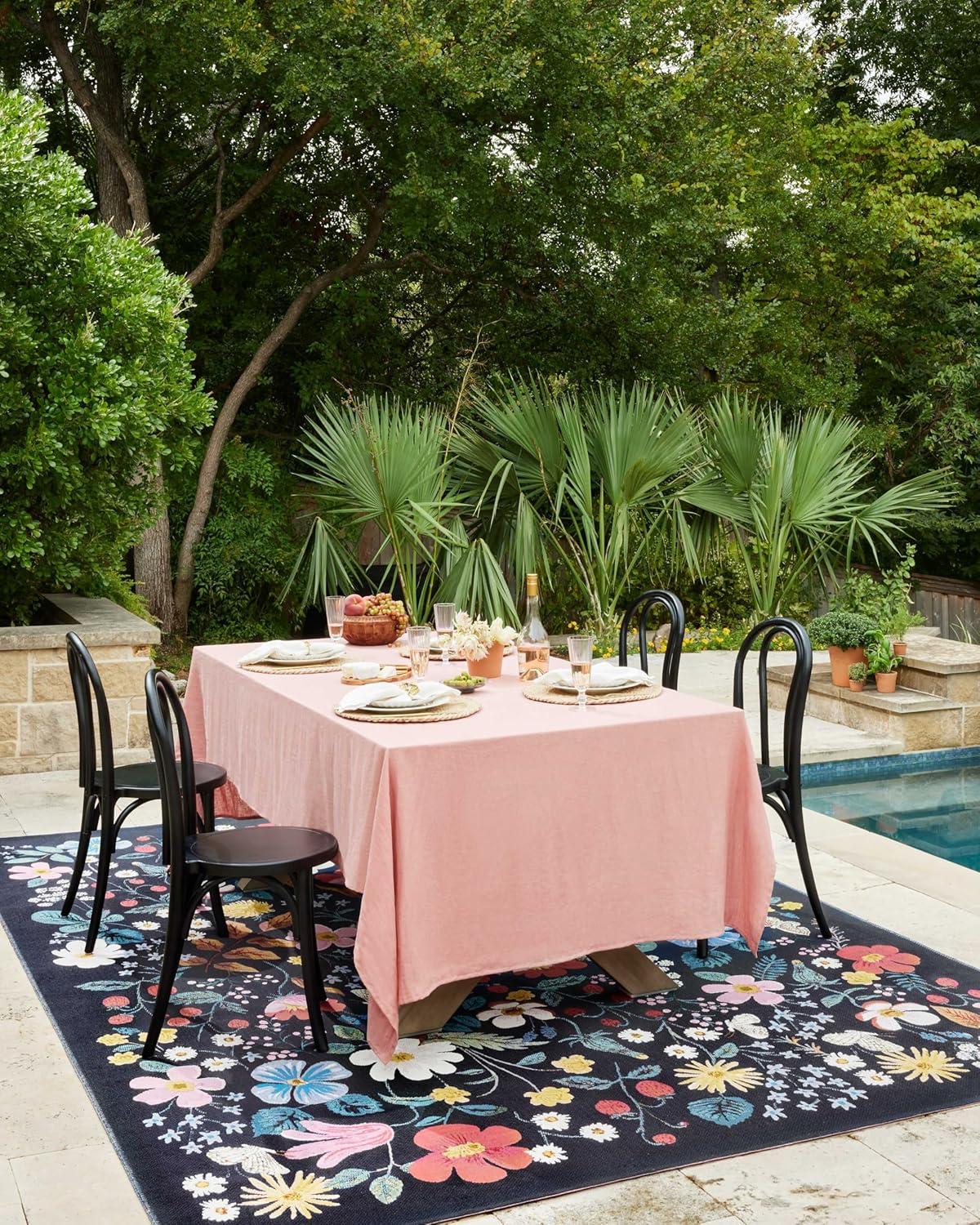 Rifle Paper Co. x Loloi Perennial Black/Navy Indoor / Outdoor Area Rug