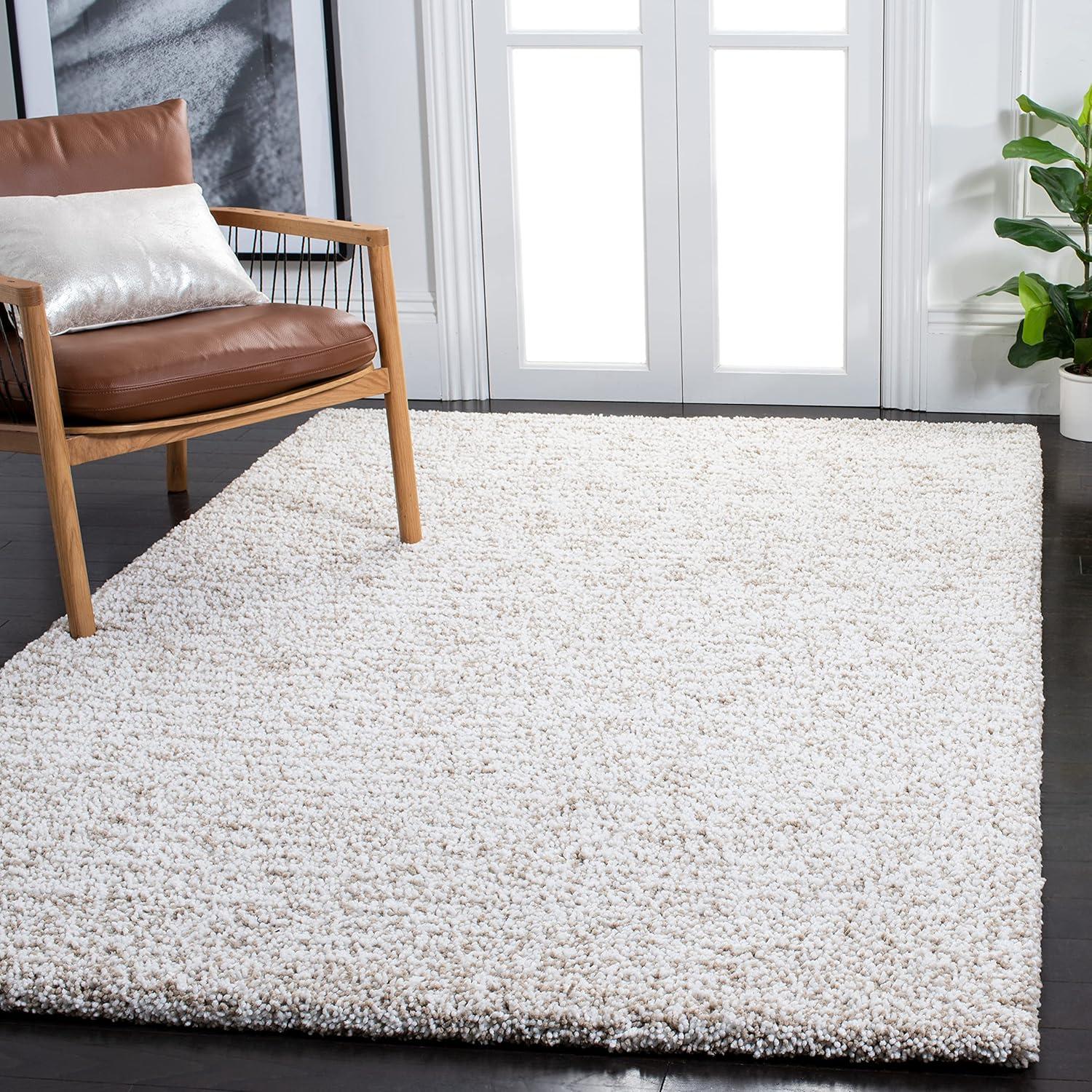 Ultimate Shag SGU211 Hand Tufted Indoor Area Rug - Sand/Ivory - 4'x6' - Safavieh.