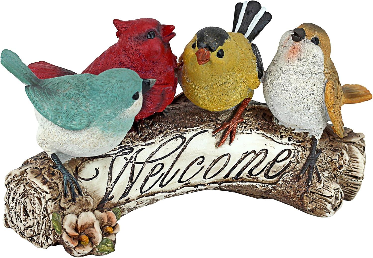 Multicolored Resin Bird Welcome Statue for Garden