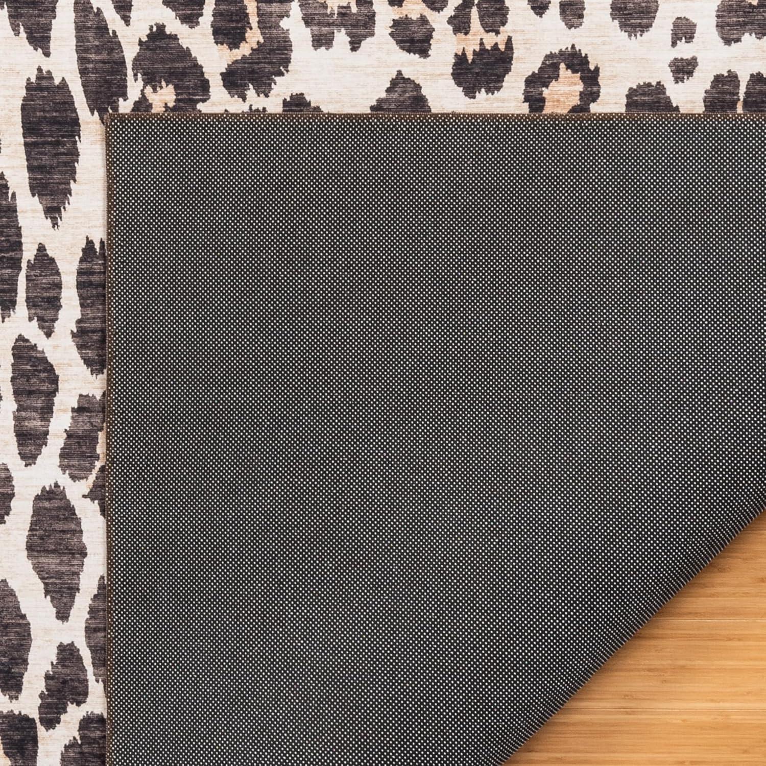 Gertmenian Crystal Print Lennie Leopard Brown Gold Ivory Modern Animal Print Flat Pile Indoor Area Rug