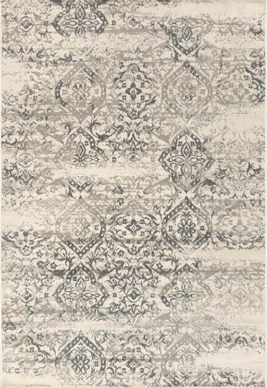 Nuloom Freja Floral & Paisley 5x8 Indoor Area Rug for Living Room Bedroom Dining Room Kitchen, Grey/Cream