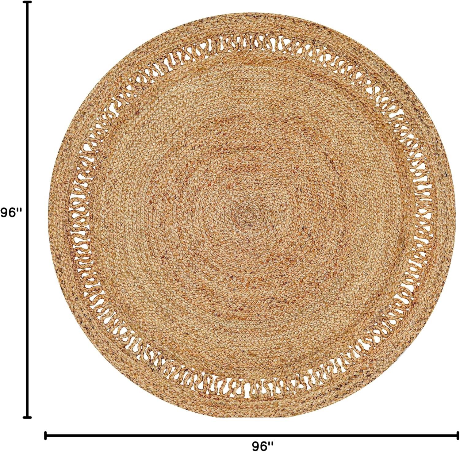 Beachcrest Home™ 100% Jute Round Area Rug– Hand Woven, Reversible, Eco-Friendly, Farmhouse Style- Beige