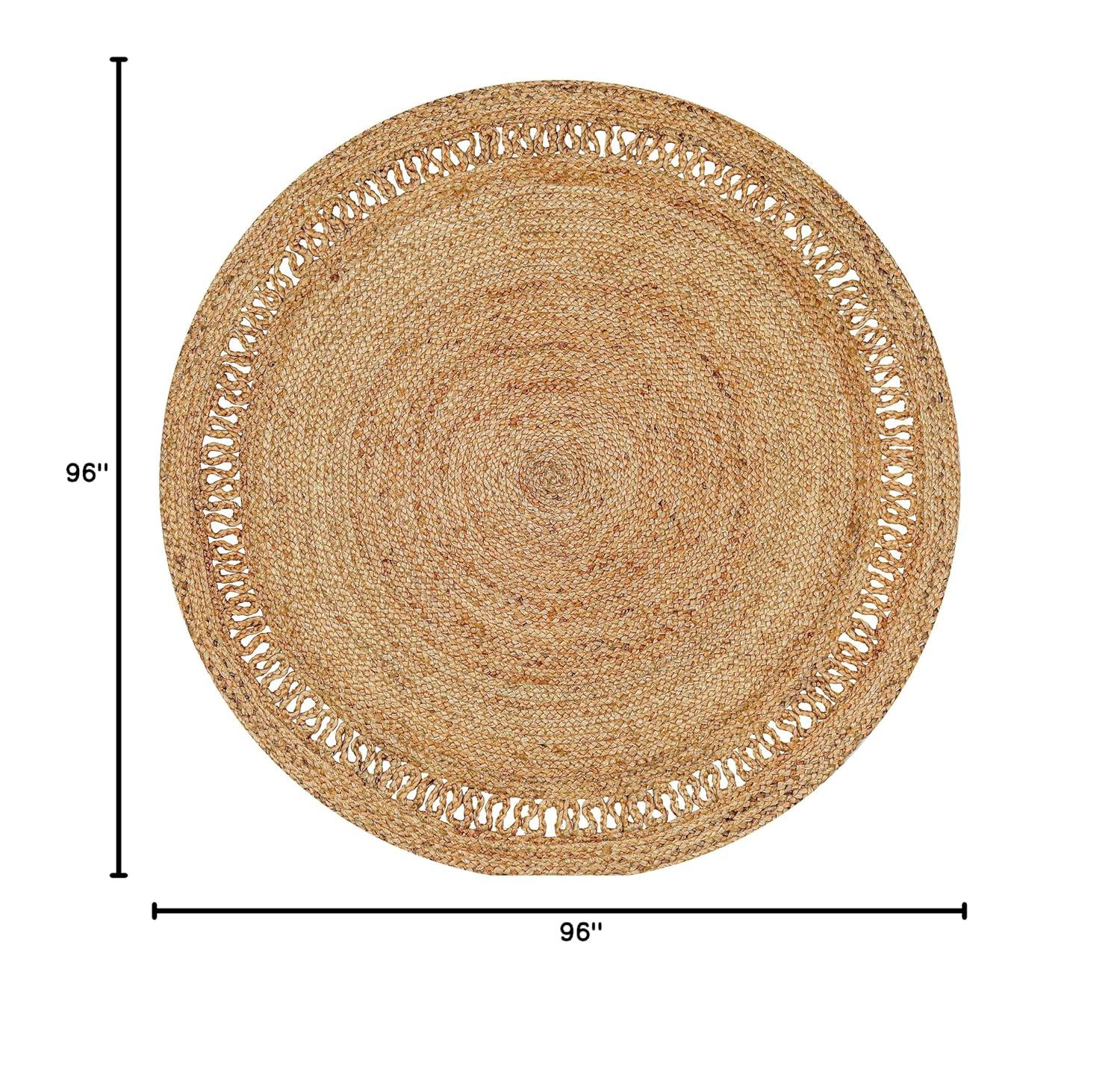 Beachcrest Home™ 100% Jute Round Area Rug– Hand Woven, Reversible, Eco-Friendly, Farmhouse Style- Beige