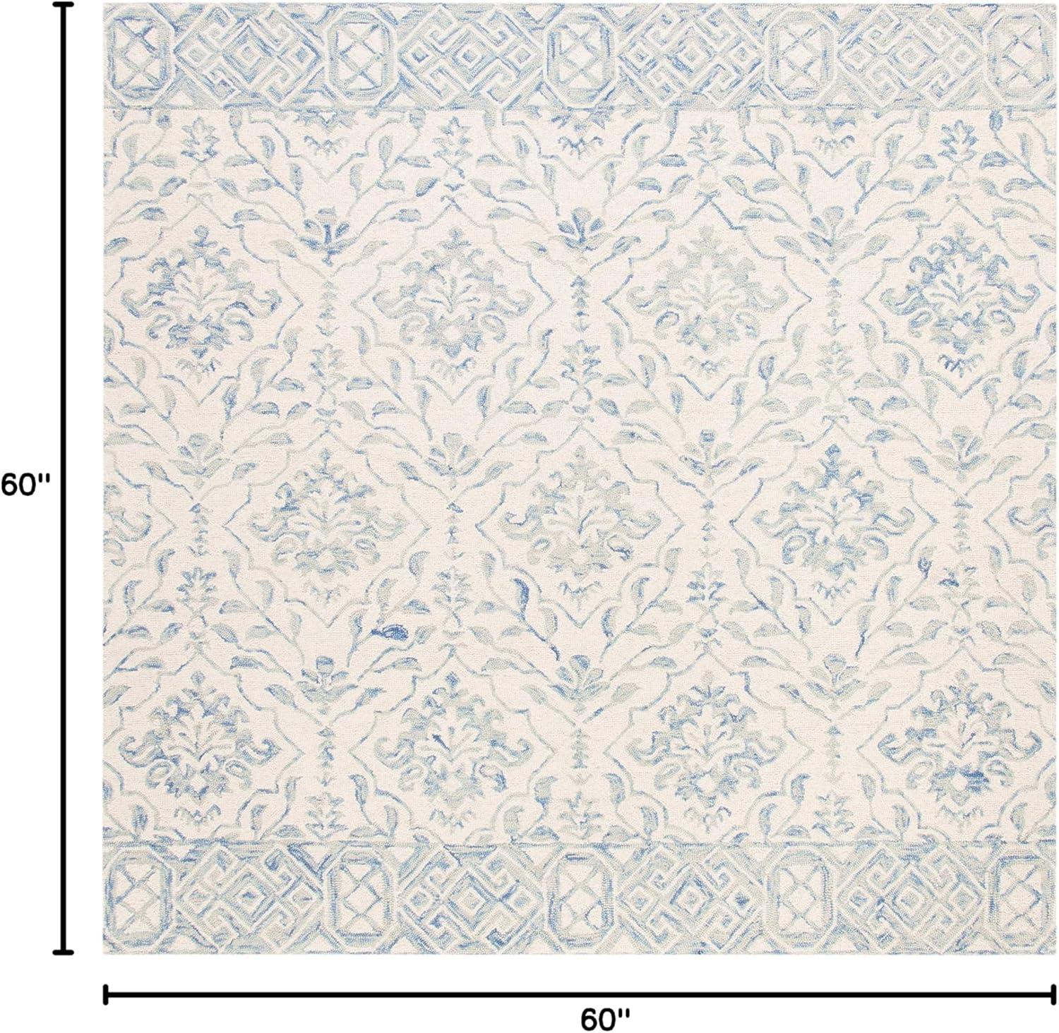 Dip Dye DDY901 Hand Tufted Area Rug - Light Blue/Ivory - 5'x5' - Safavieh.