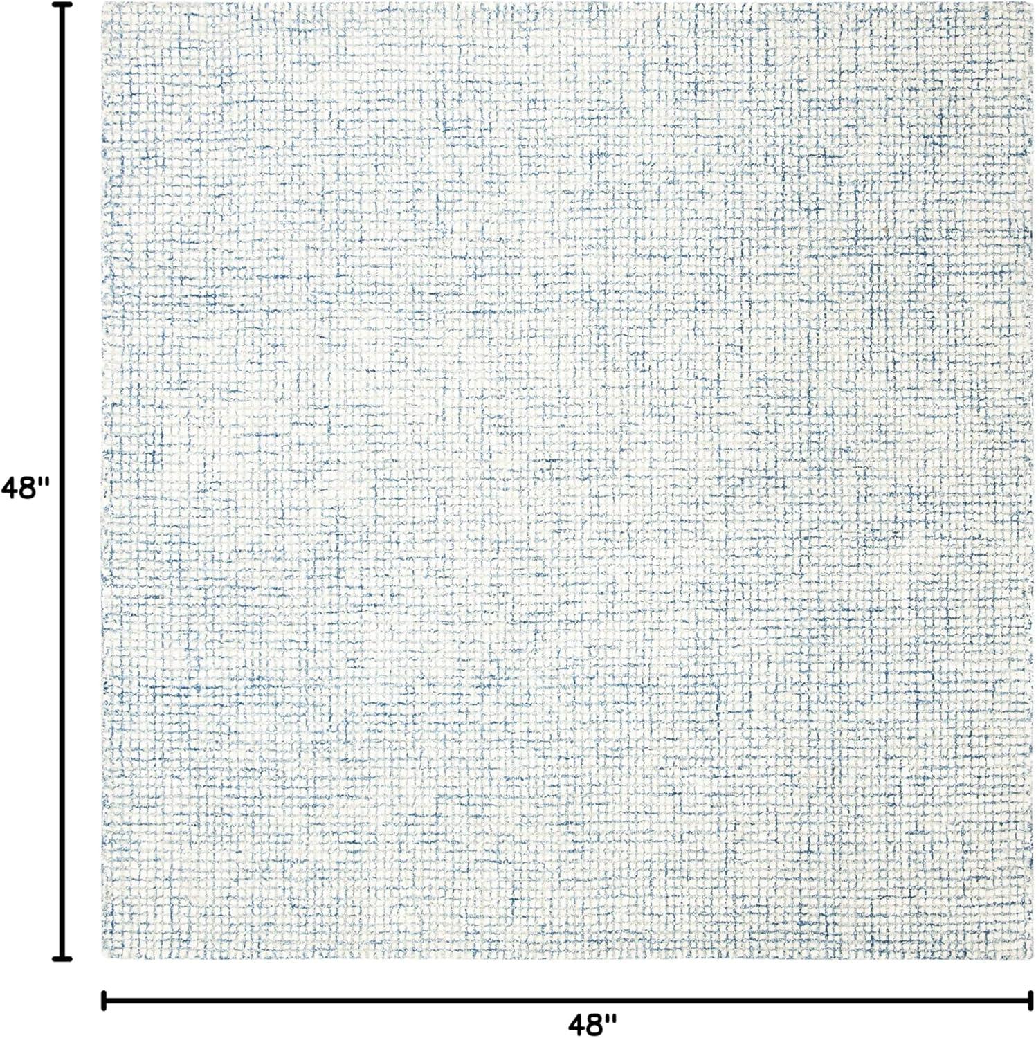Abstract ABT470 Handmade Indoor Area Rug - Ivory/Blue - 4'x4' - Safavieh