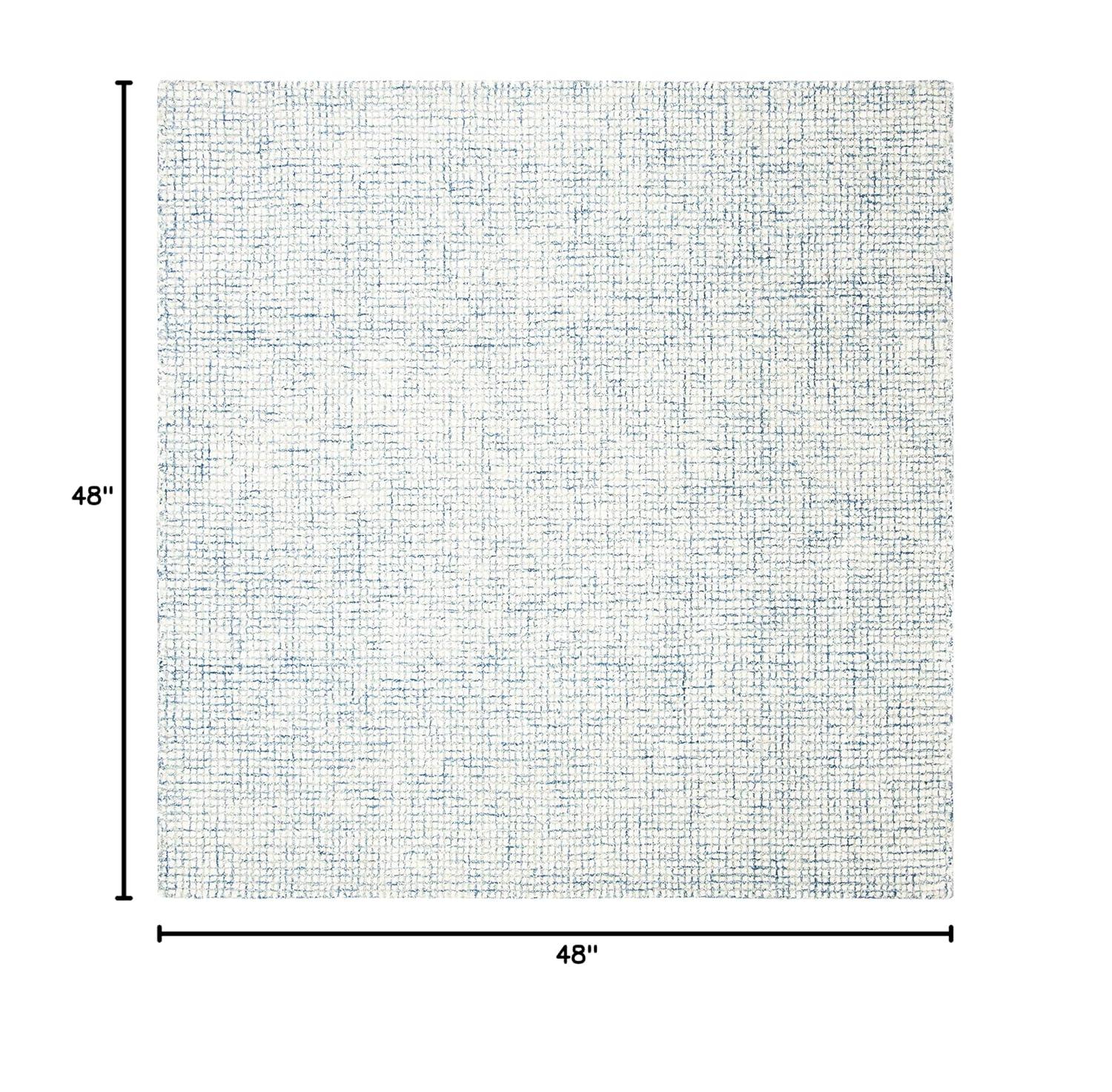 Abstract ABT470 Handmade Indoor Area Rug - Ivory/Blue - 4'x4' - Safavieh