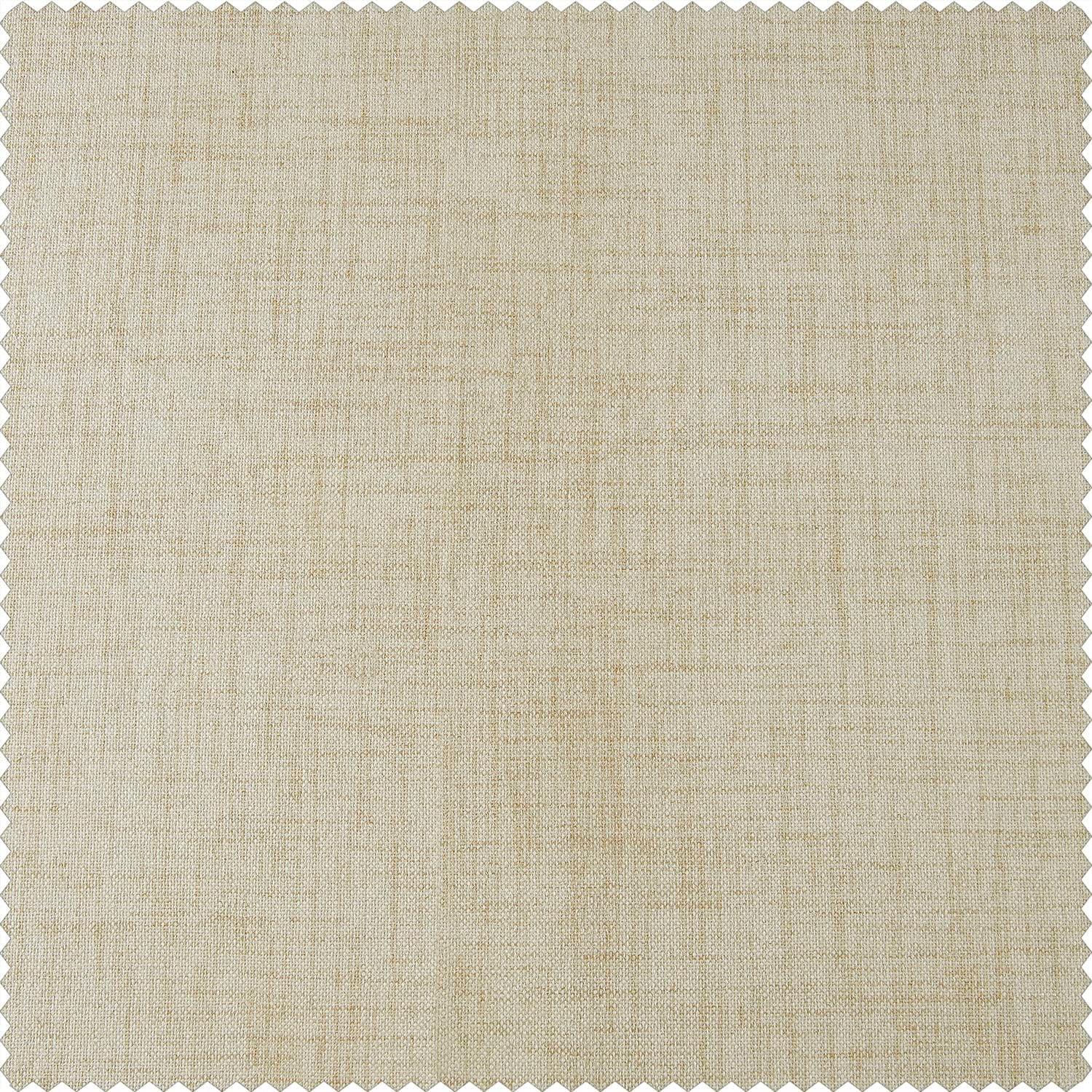 Natural Light Beige Vintage Thermal Cross Linen Weave Blackout Curtain (1 Panel), Natural Light Beige, 50W X 96L