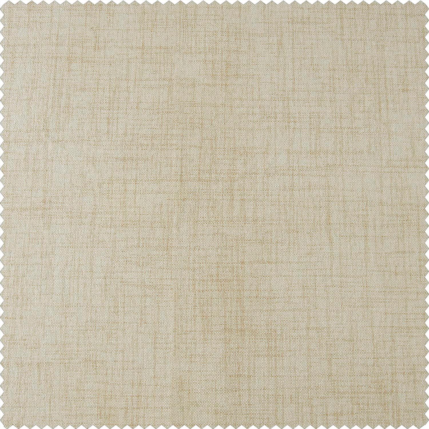 Natural Light Beige Vintage Thermal Cross Linen Weave Blackout Curtain (1 Panel), Natural Light Beige, 50W X 108L
