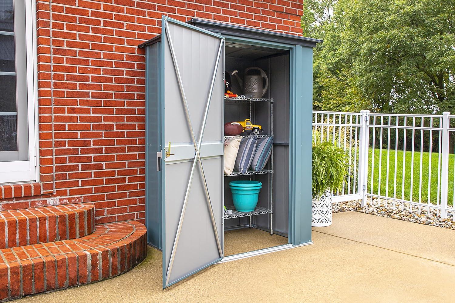 Juniper Berry 4' x 3' Steel Patio Storage Shed Kit