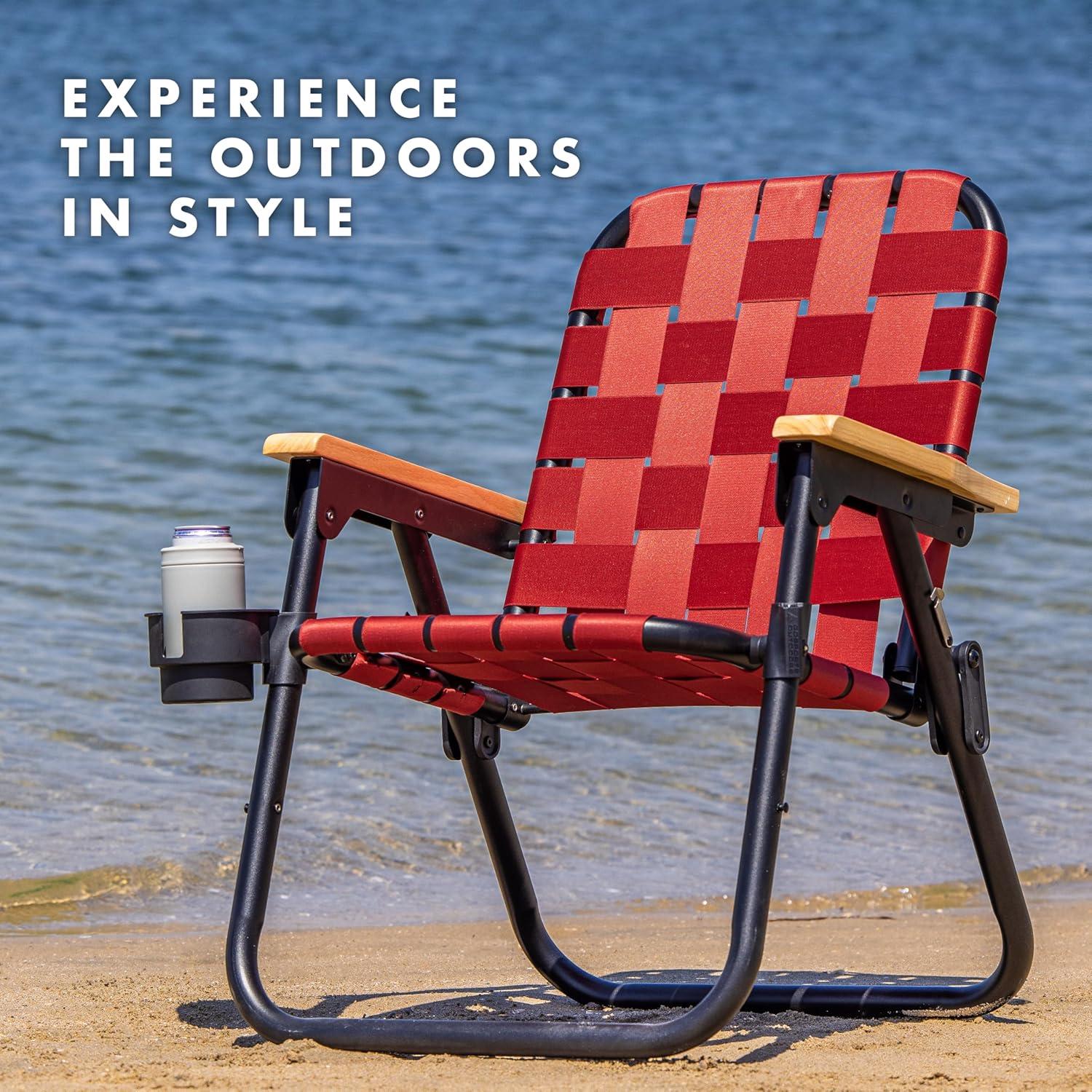 GoSports GoSports Outdoors WOVN Premium Beach & Camping Chair - Folding Backpack Chair for Adults