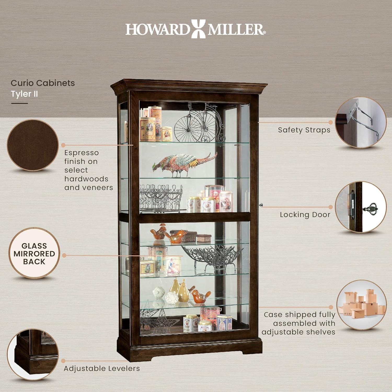 Howard Miller 680536 Tyler Iii Curio Cabinet 680536 Espresso