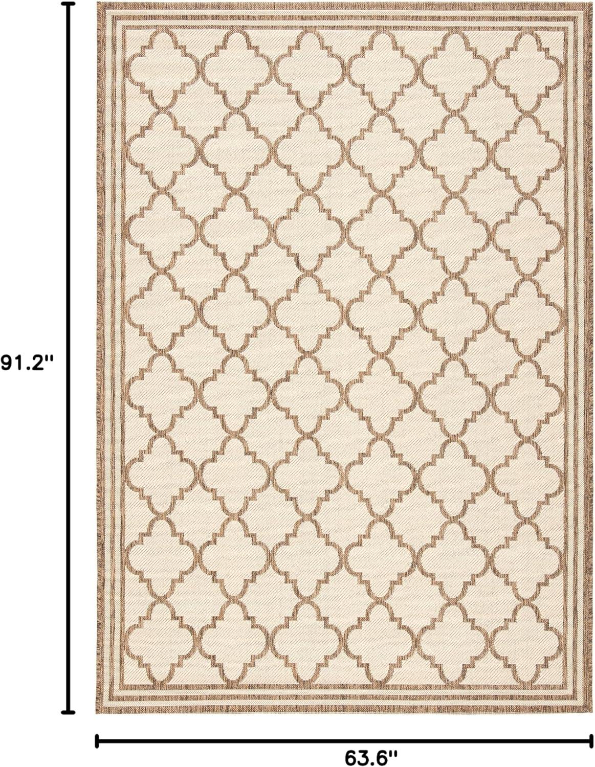 Beach House BHS121 Power Loomed Indoor/Outdoor Area Rug - Cream/Beige - 5'3"x7'6" - Safavieh