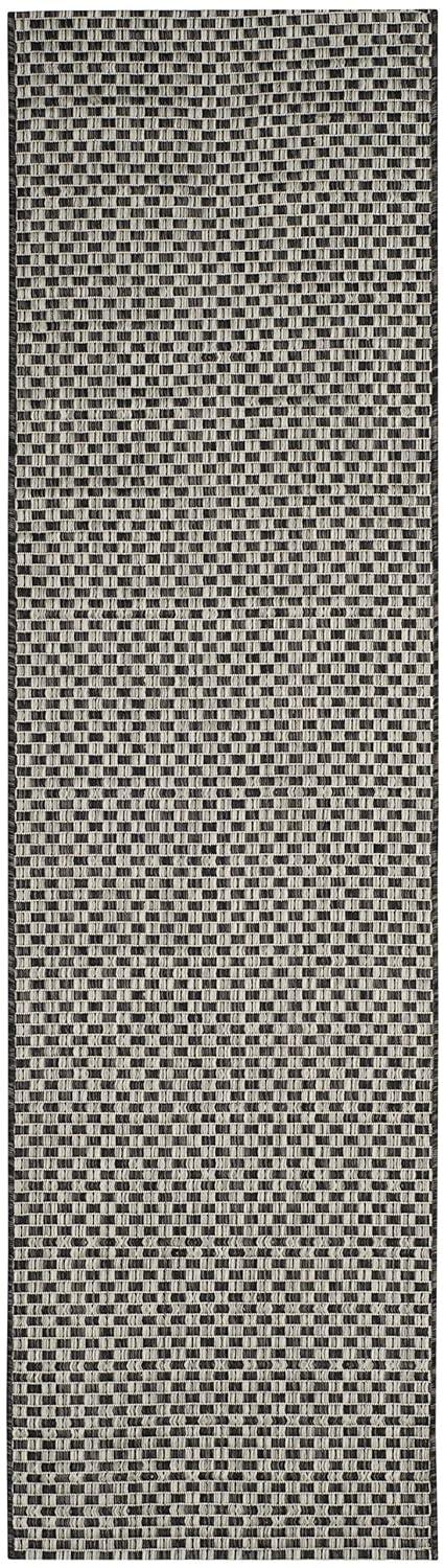 Courtyard CY8653 Power Loomed Indoor and Outdoor Runner Rug - Black/Light Grey - 2'3"x10' - Safavieh