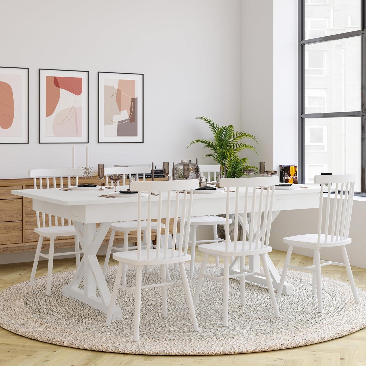 Taylor & Logan 84"x40" Hamish Rectangular Dining Table Brown: Seats Up to 8, Wood Frame, 1-Year Warranty