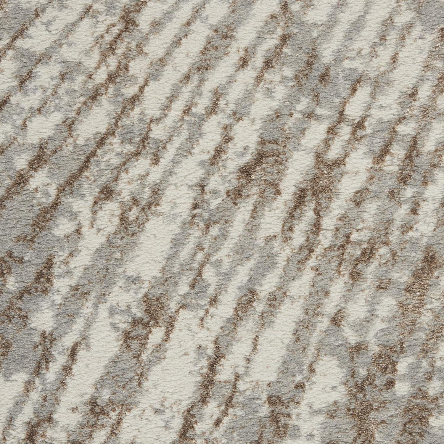 Nourison Glow 5'3" x 7'3" Grey Mocha Glam Indoor Rug