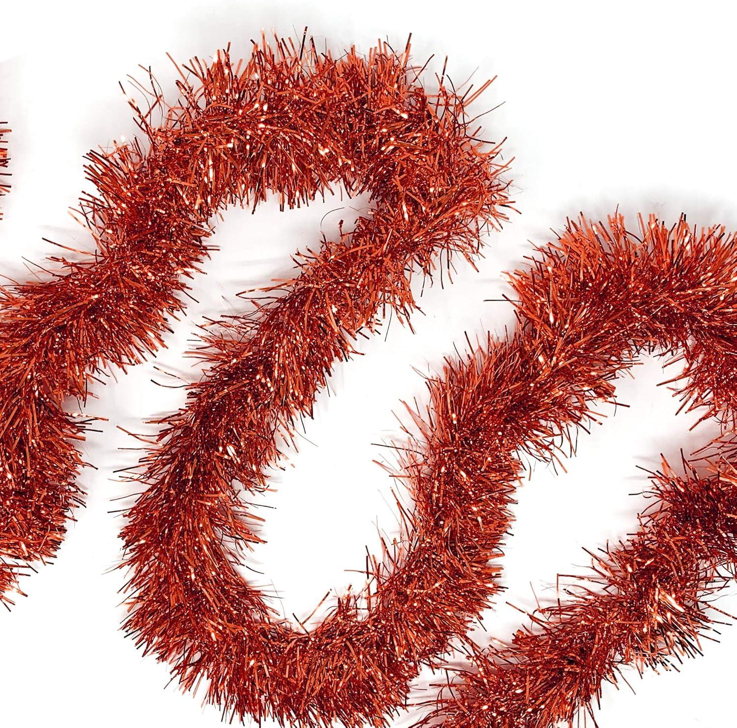 Red 50 Feet Artificial Tinsel Christmas Garland