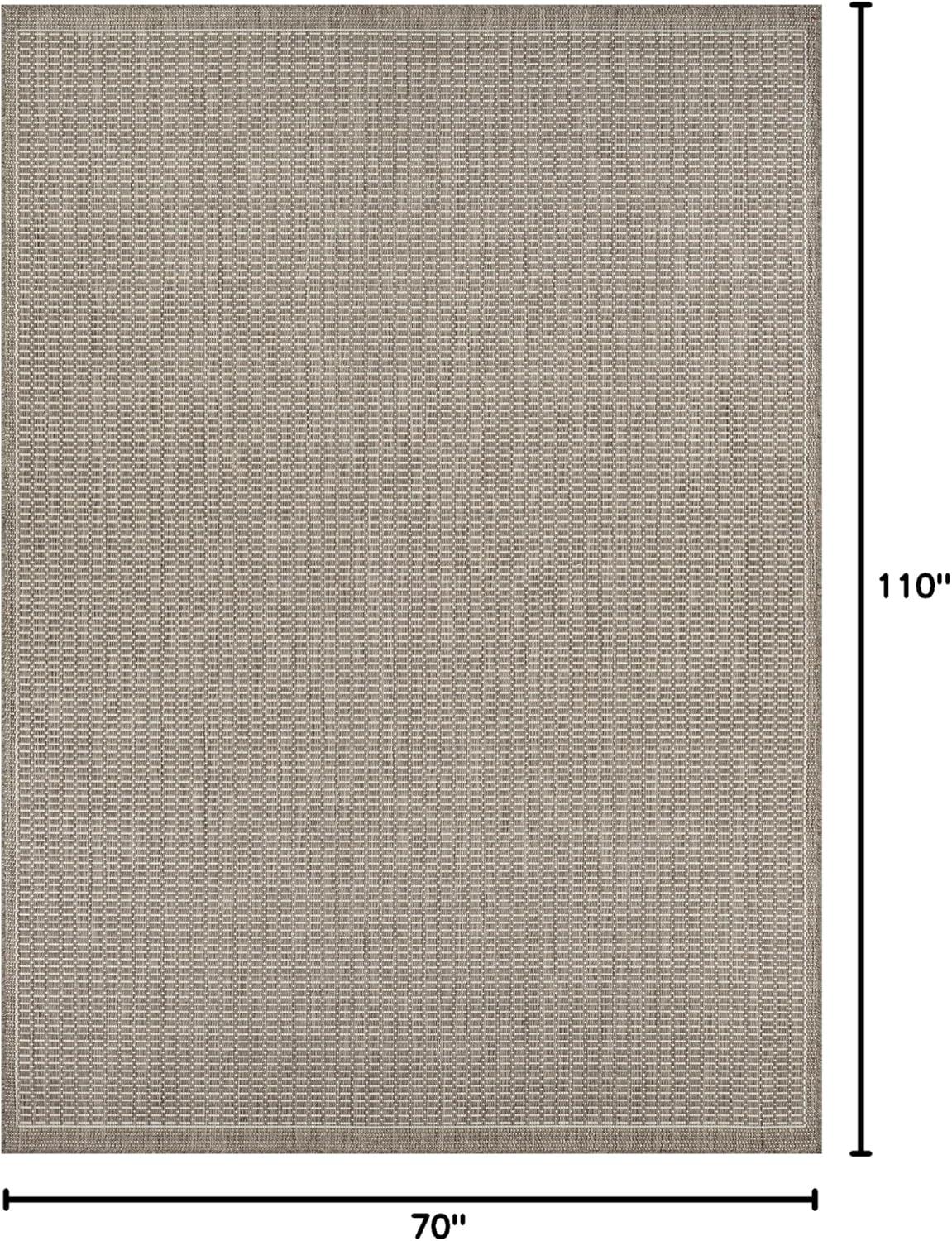 Couristan Recife Saddle Stitch Indoor /Outdoor Area Rug, Champagne- Taupe, 5'10" x 9'2"