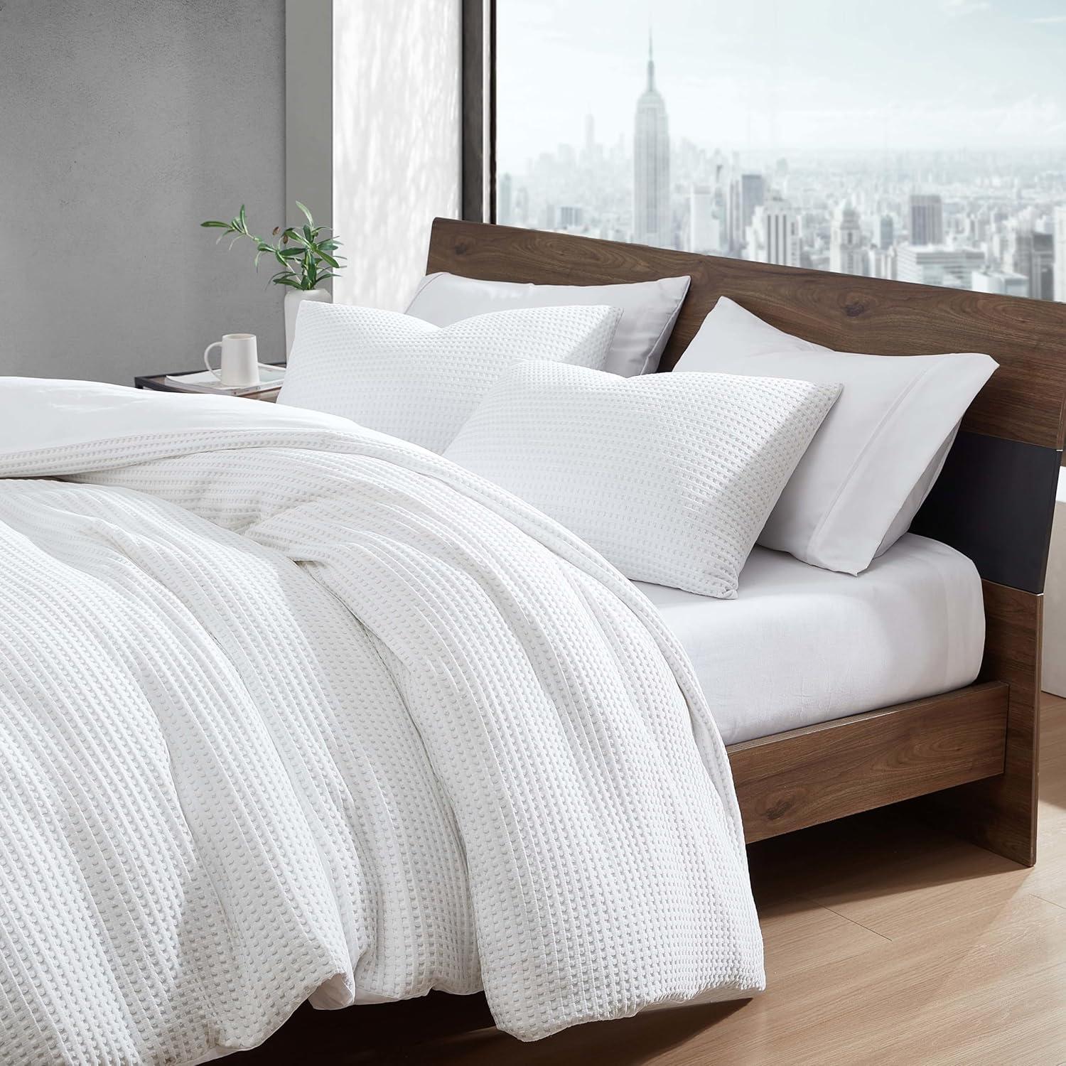 Kenneth Cole Solid Waffle Reversible Comforter Set