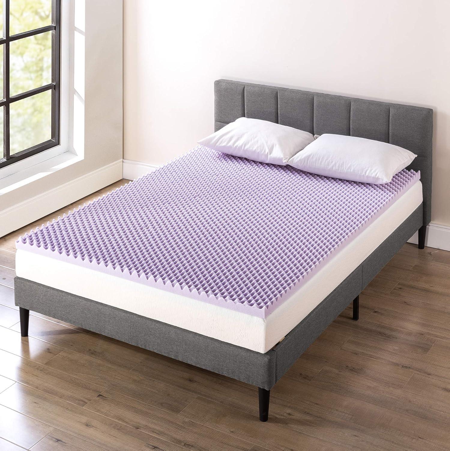 Best Price Mattress 2 Inch Egg Crate Memory Foam Mattress Topper with Soothing Lavender Infusion, CertiPUR-US Certified, Full