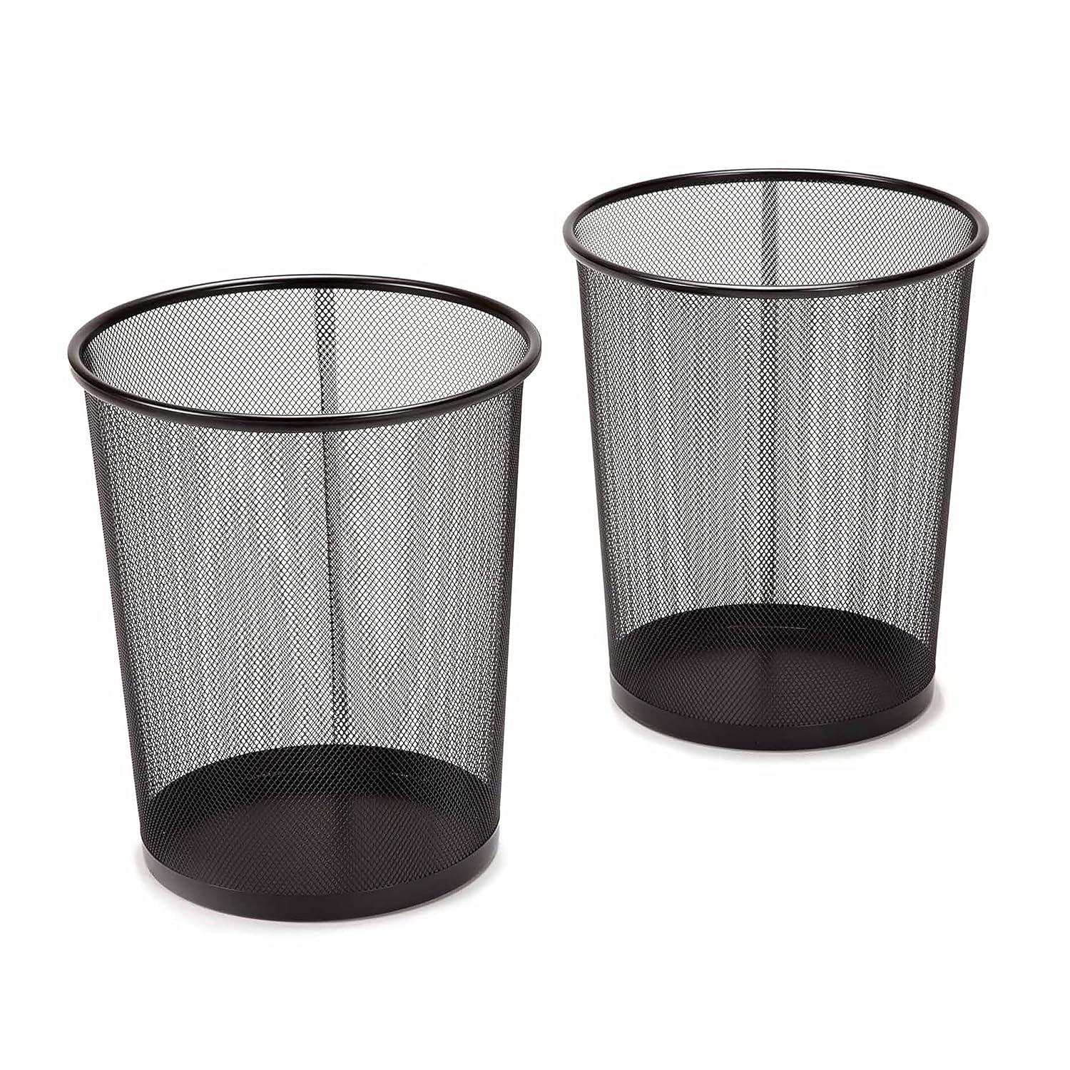 Mesh Trash Can, Waste Paper Basket, Round