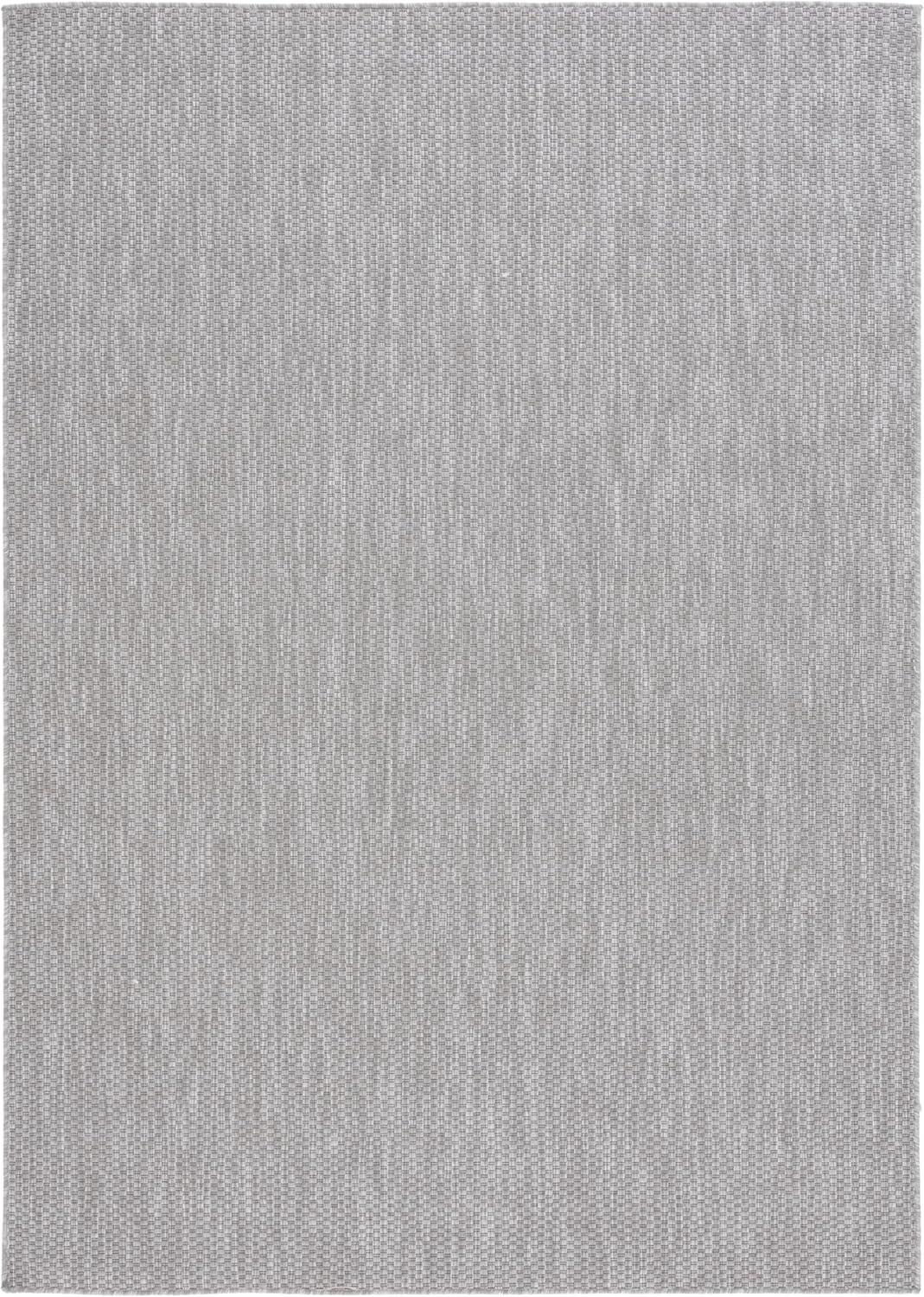 SAFAVIEH Beach House Jacinth Solid Indoor/Outdoor Area Rug, Grey, 5'3" x 7'6"