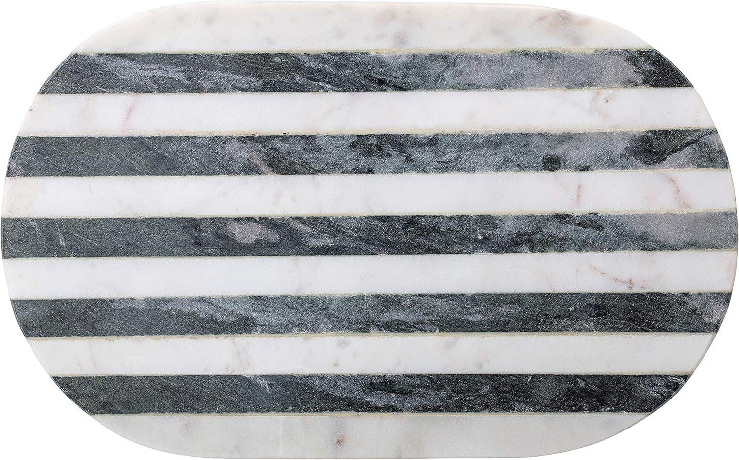 15" x 9" Marble Cutting Board Striped Black/White - Storied Home