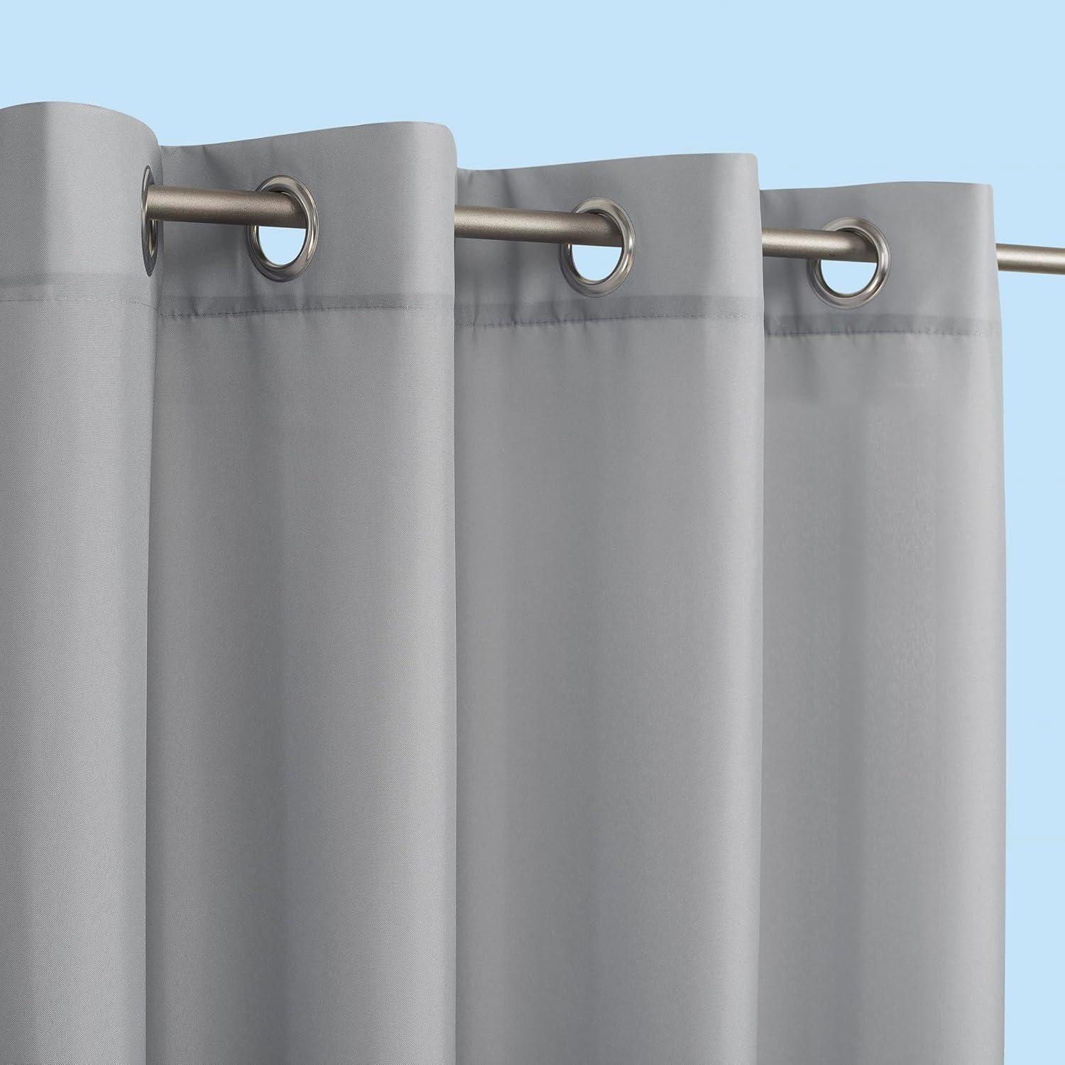 Sun Zero Sailor Indoor/Outdoor UV Protectant Room Darkening Grommet Curtain Panel, 54"x95", Gray