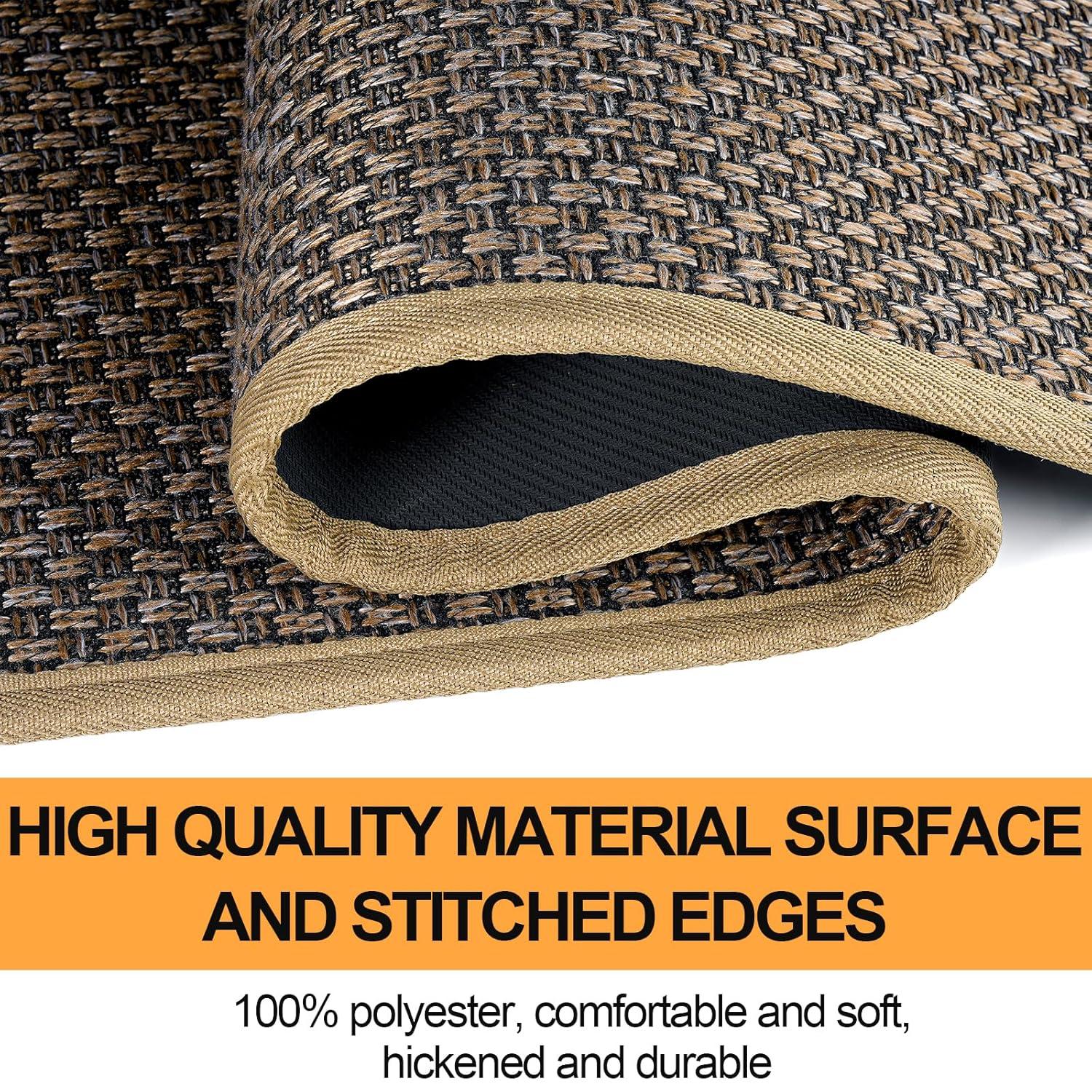 Kitchen Mat Set of 2 PCS, Cushioned Non Slip Rugs for Kitchen Floor, Absorbent Runner Comfort Standing Mats Washable for Kitchen, Office, Home (Brown, 17.3"x47"+17.3"x30")