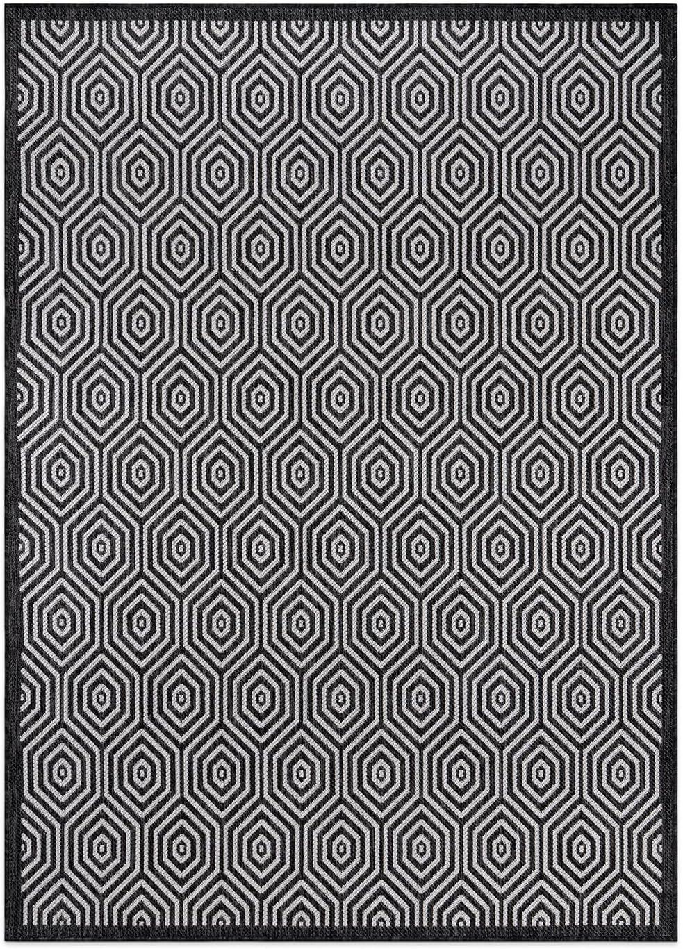 World Rug Gallery Modern Geometric Textured Flat Weave Indoor/Outdoor Area Rug - YELLOW 5' X 7'