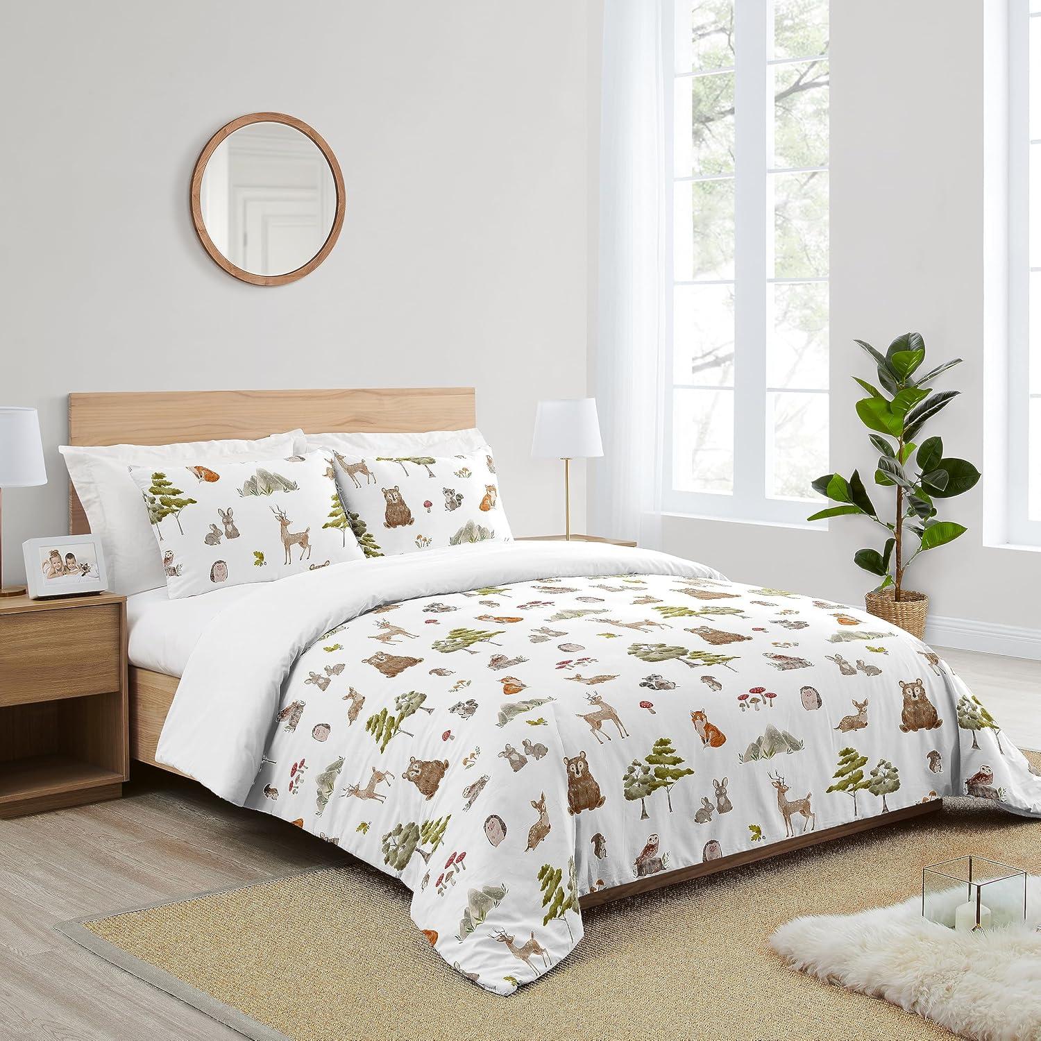 Watercolor Woodland Forest Animals Full / Queen Comforter Set by Sweet Jojo Designs