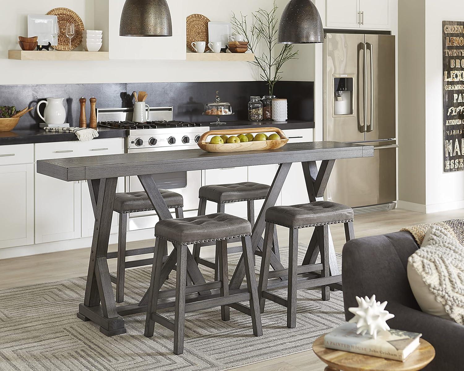 Harbor Gray Transitional Wood Counter Height Table