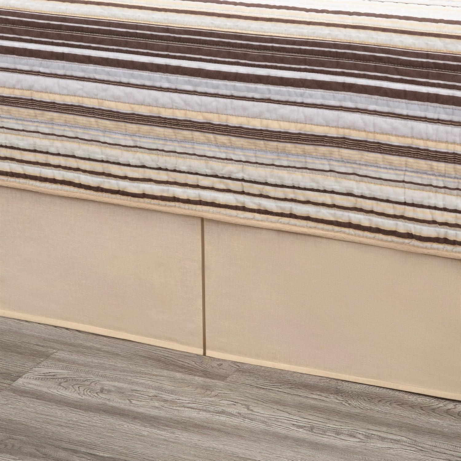 Chezmoi Collection Cotton Quilted Striped Quilt Set