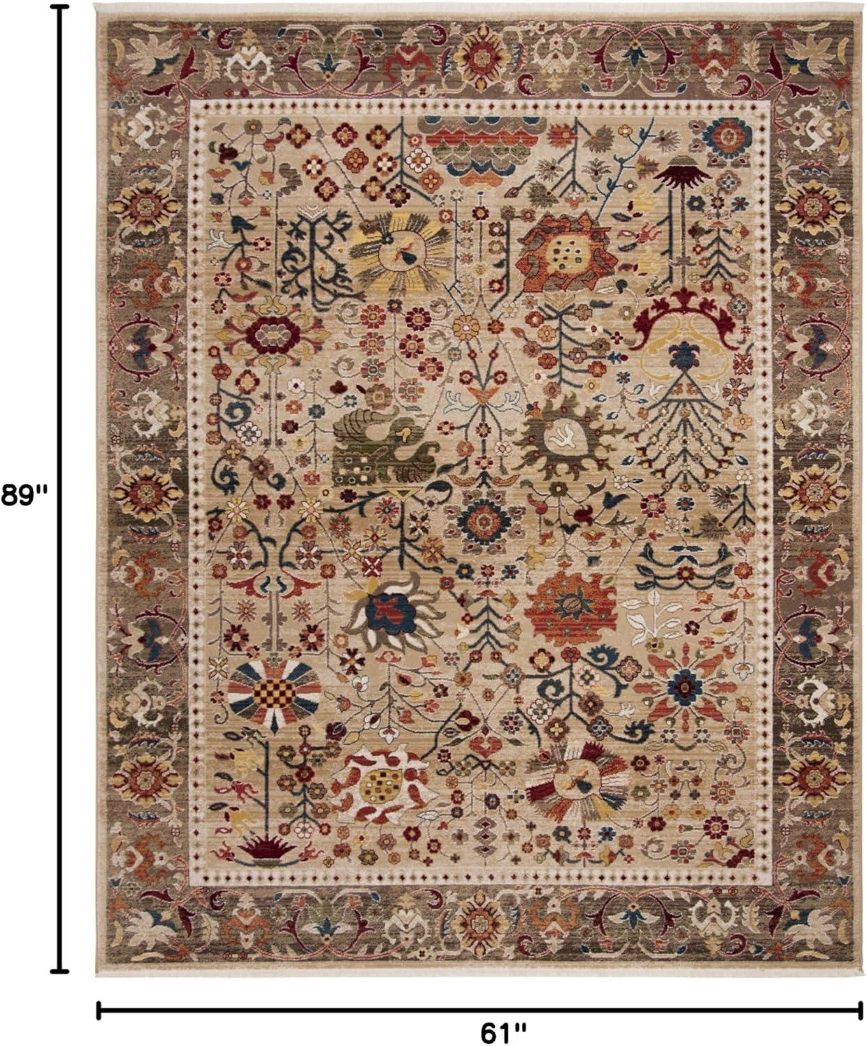 Ivory Elegance 59'' Rectangular Synthetic Easy-Care Area Rug