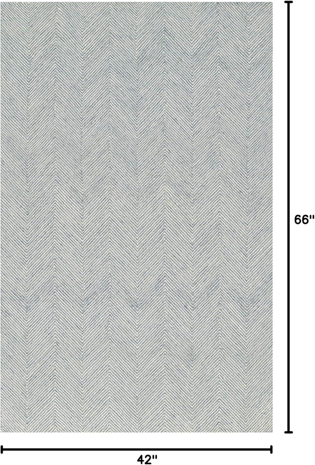 Wheaton Chevron Handmade Tufted Wool Taupe Area Rug