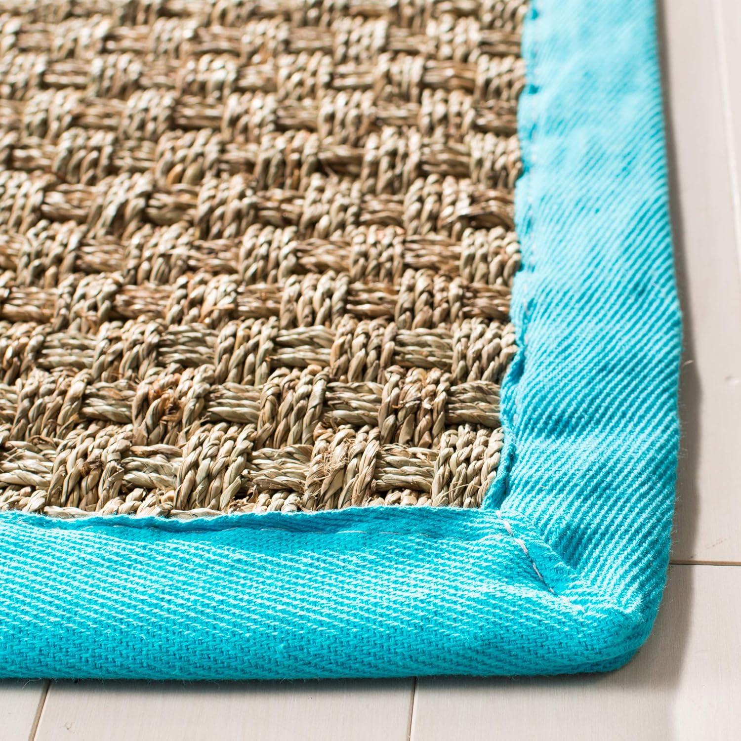 Natural Fiber NF114 Power Loomed Indoor Accent Rug - Natural/Turquoise - 3'x5' - Safavieh