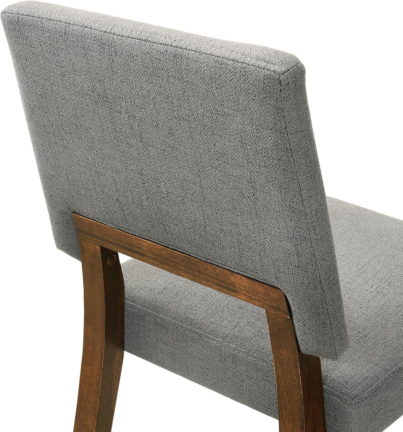 Channell Wood Dining Chair in Walnut Finish with Charcoal Fabric - Set of 2