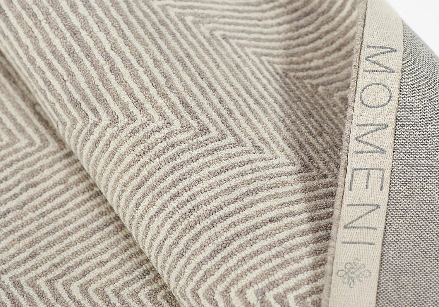 Wheaton Chevron Handmade Tufted Wool Taupe Area Rug
