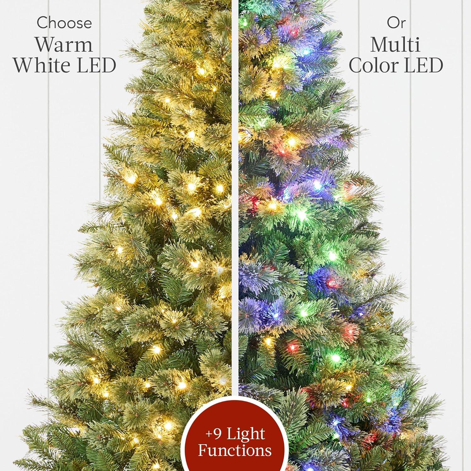 Best Choice Products Pre-Lit Cashmere Christmas Tree Holiday Decor w/ Cordless Connection, 2-in-1 LED Lights