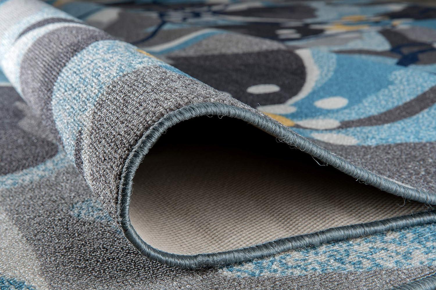 World Rug Gallery Modern Floral Non-Slip (Non-skid) Indoor Area Rug - Gray 20" x 30"