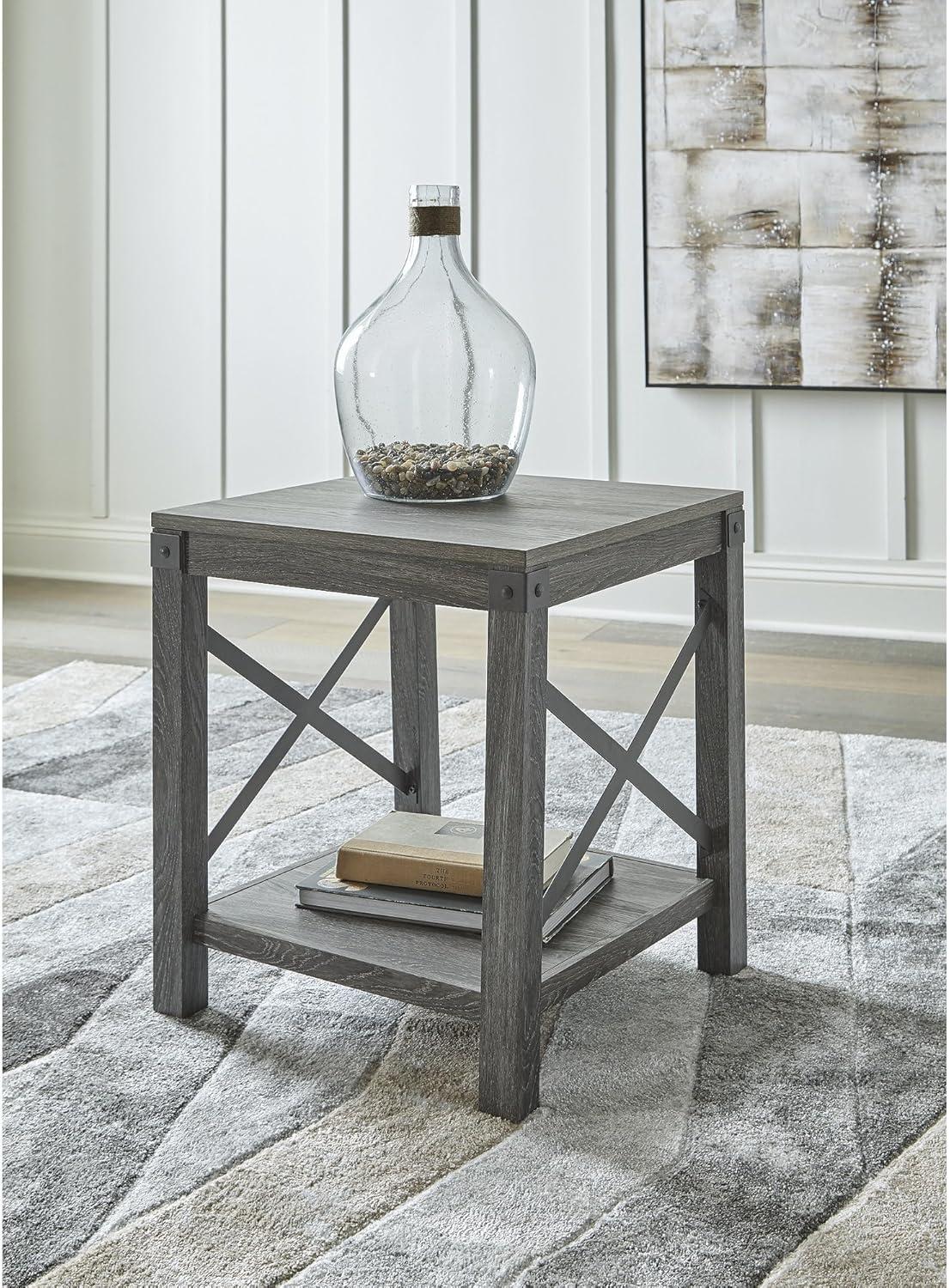 Signature Design by Ashley Casual Freedan End Table, Grayish Brown