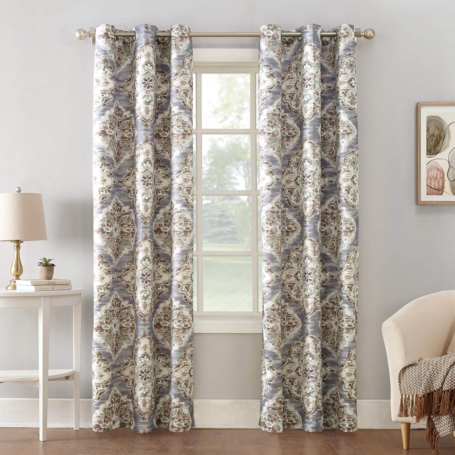 Sun Zero Cooper Textured Thermal-Lined Blackout Energy-Efficient Grommet Curtain Panel, 40"X63", Gray (Single Panel), 40"X63", Gray