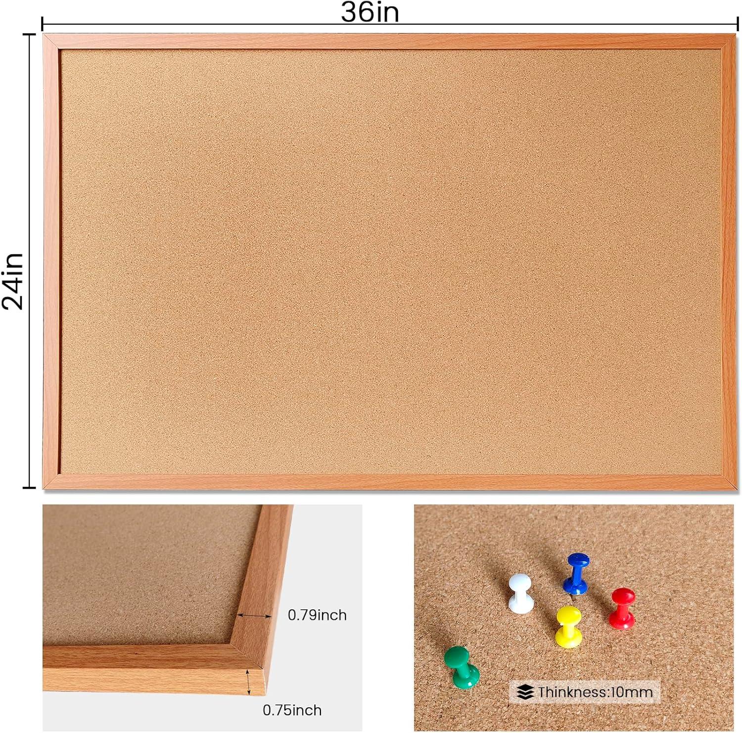 Crestline Products Wood Framed Cork Board, 24" x 36"