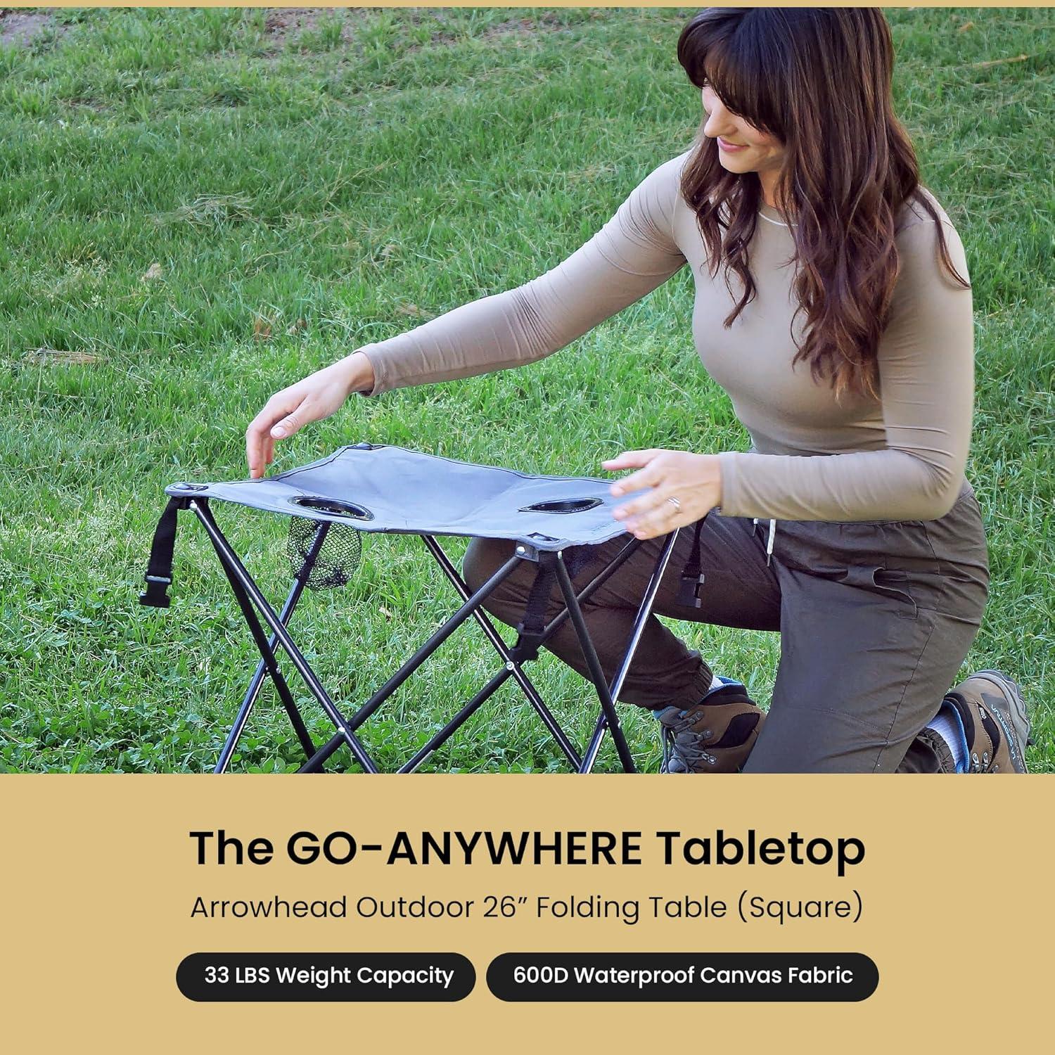 ARROWHEAD Outdoor Square Fabric Outdoor Folding Camping Table