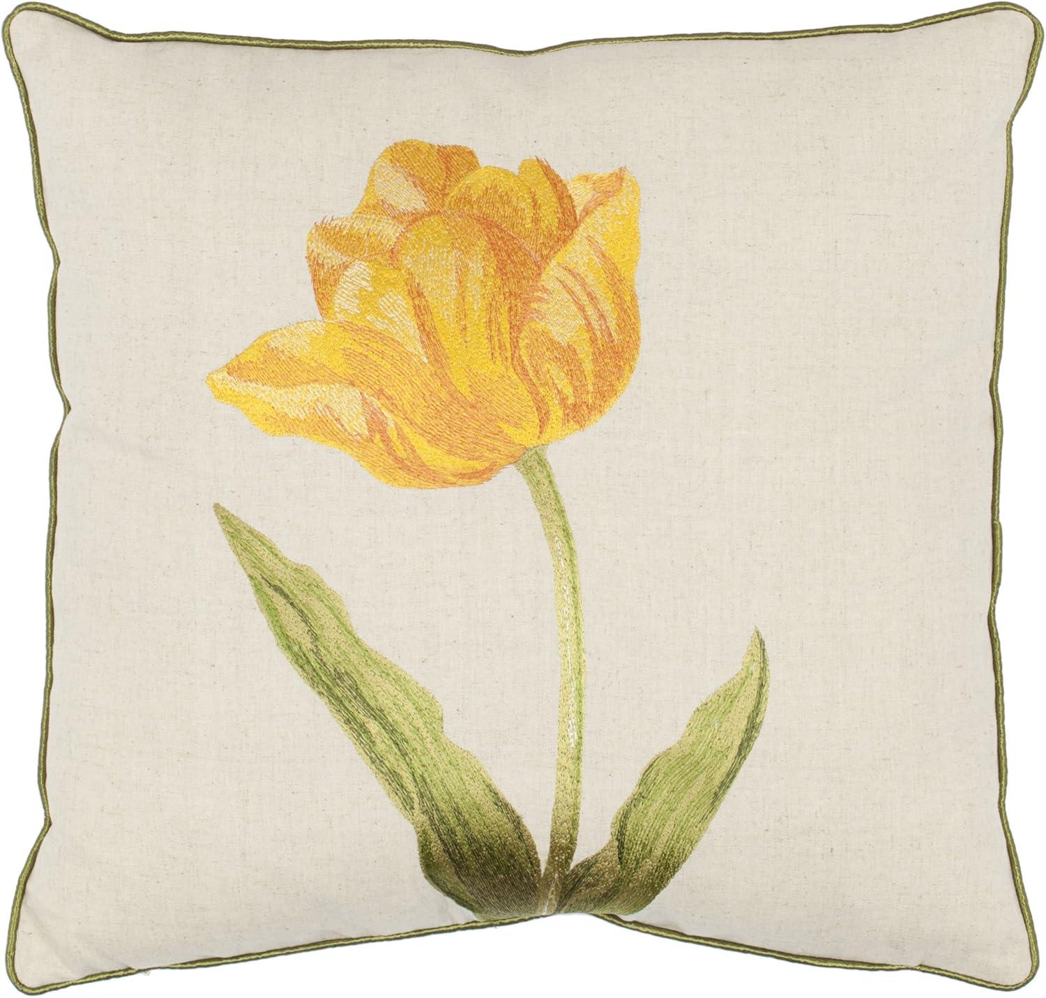 Golden Honey Embroidered Square Accent Pillow Set