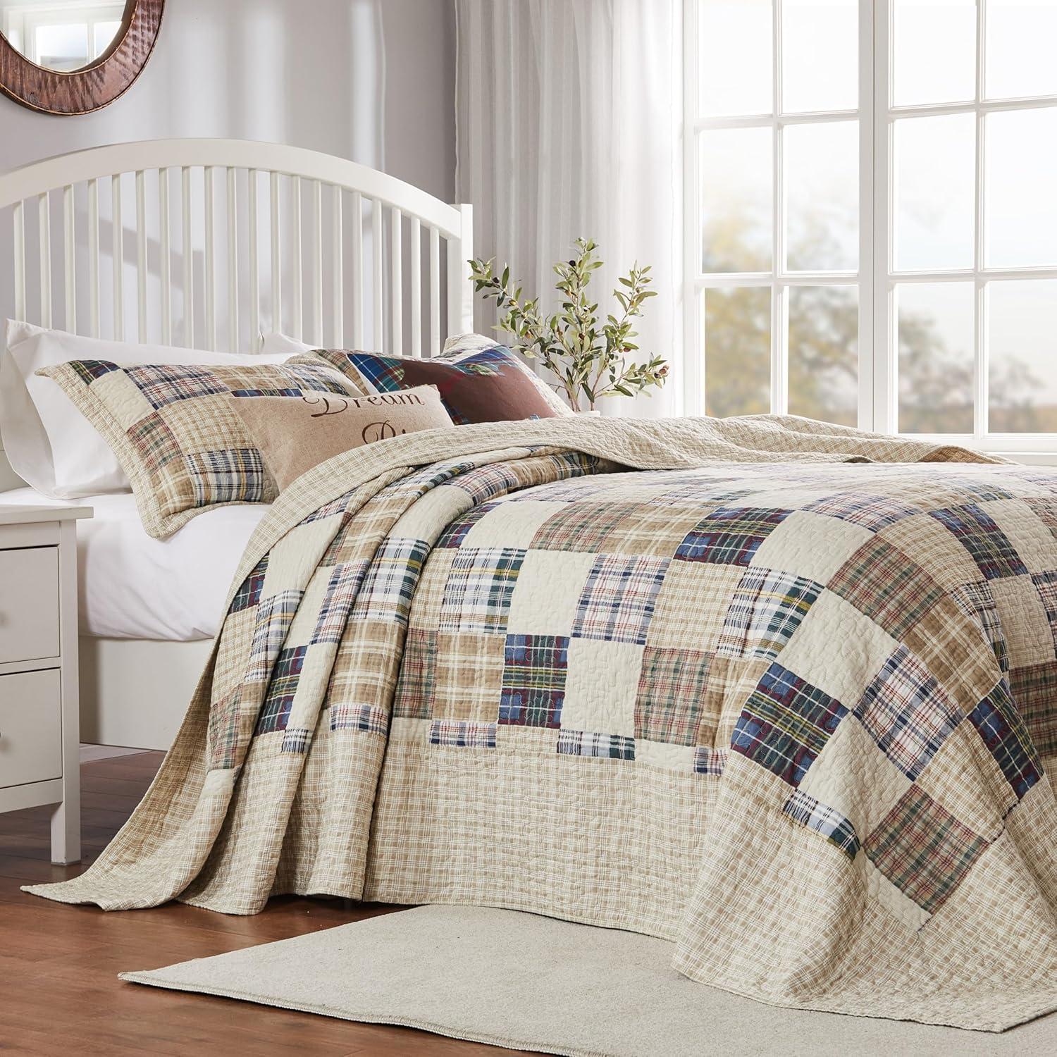 Oxford Plaid Reversible Quilt Set