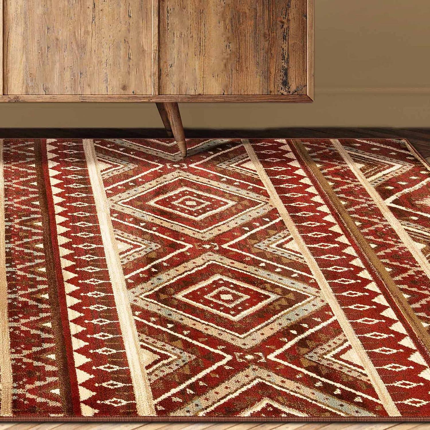 Superior Modern, Farmhouse, Rustic, Traditional Geometric Medallion Area Rug, 5' x 8'