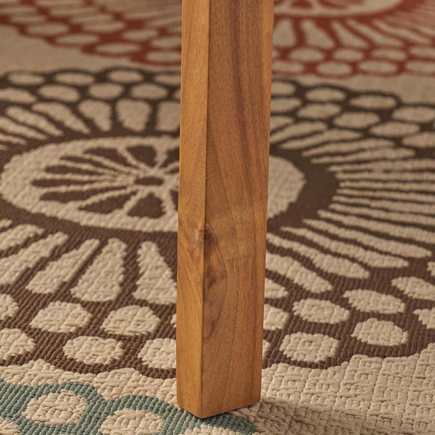 GDF Studio Oliver Outdoor Acacia Wood Loveseat, Brown and Dark Teal