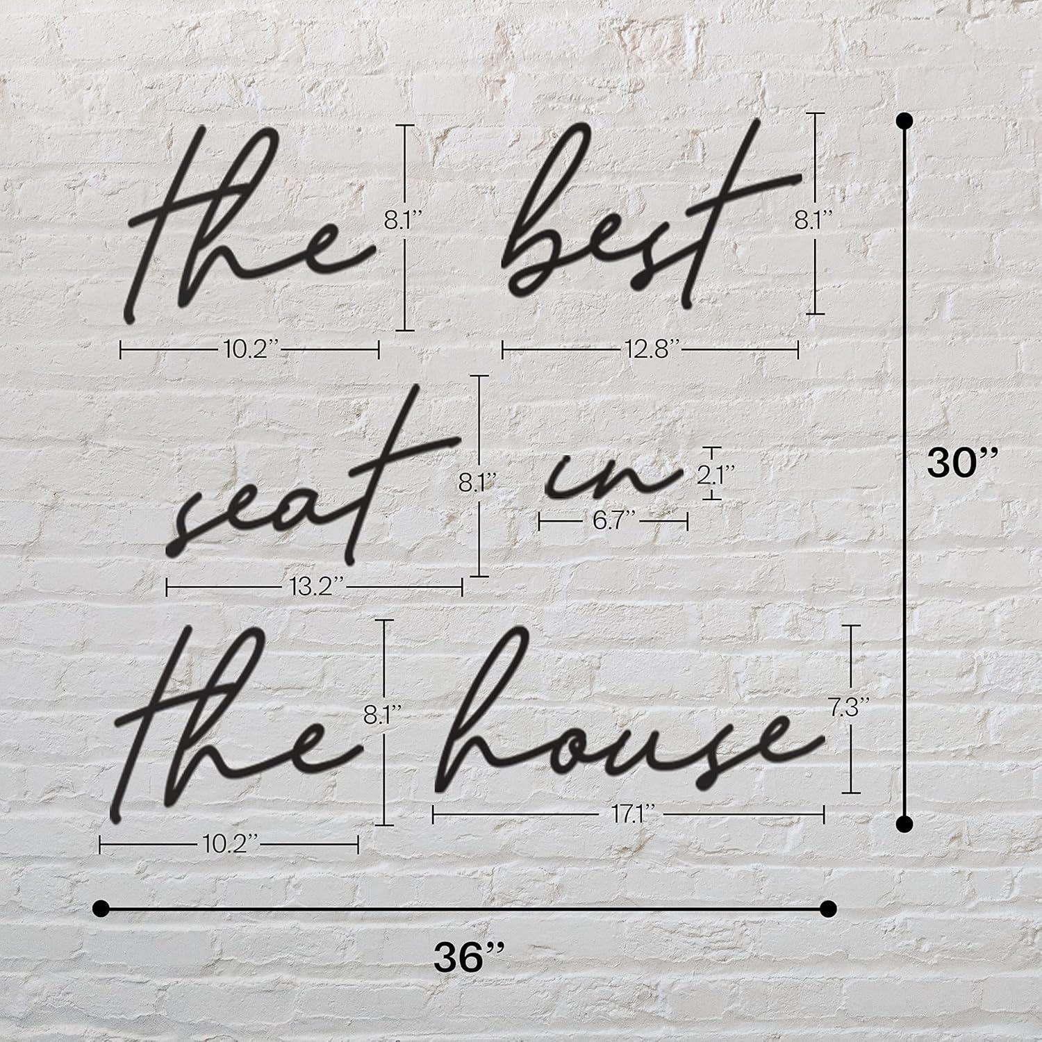 Vivegate The Best Seat In The House Bathroom Metal Wall Decor - 16"X16" Black Modern Please Seat Yourself Metal bathroom sign For Hanging Home Please Seat Yourself Wall Décor (BESTSEAT)