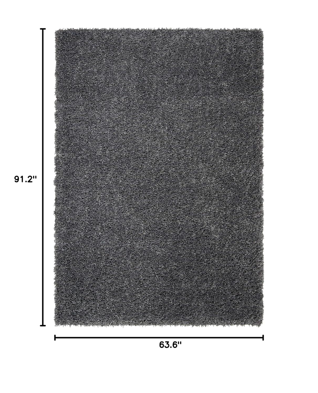 August Shag AUG200 Power Loomed Indoor Area Rug - Charcoal - 5'3"x7'6" - Safavieh
